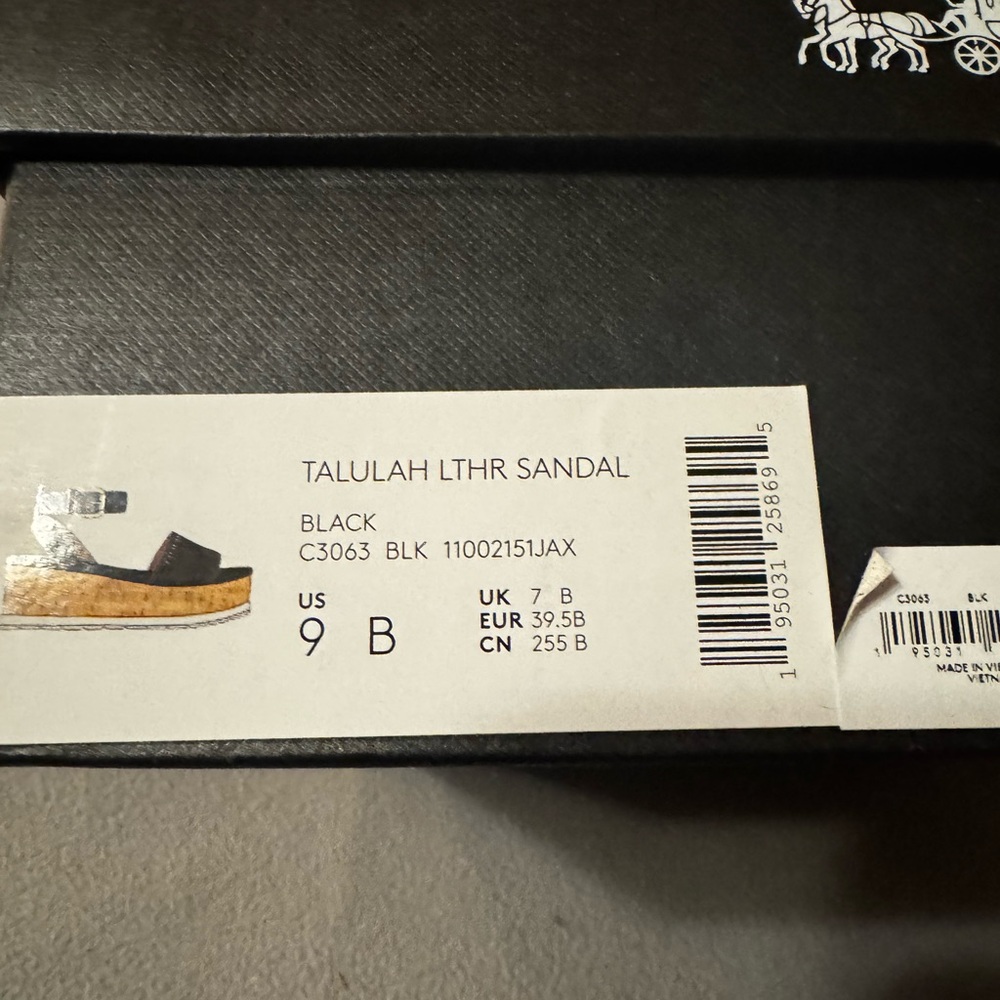 Coach Black Talulah Leather Sandals